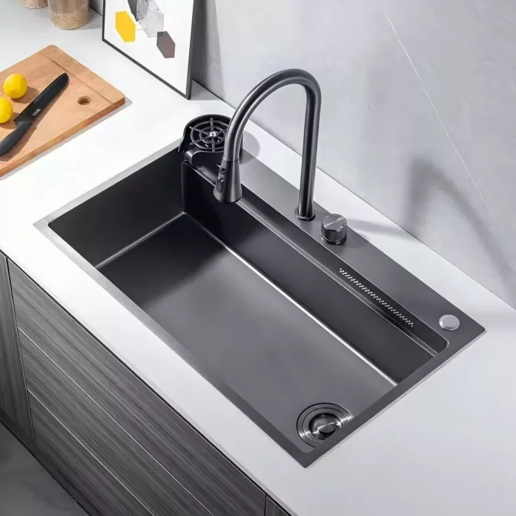 Torneira de cozinha extraível oculta com função spray