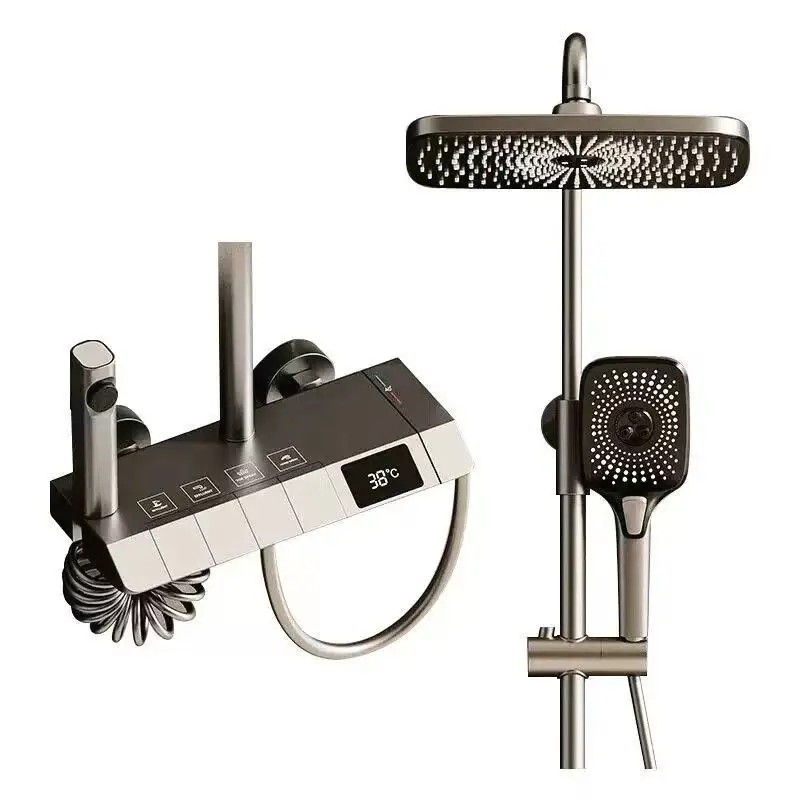 Copper Bathroom Shower Faucet Set